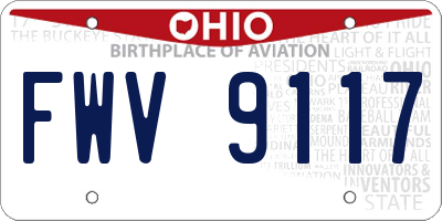 OH license plate FWV9117