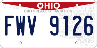 OH license plate FWV9126