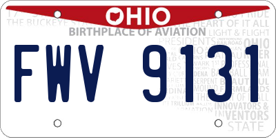 OH license plate FWV9131