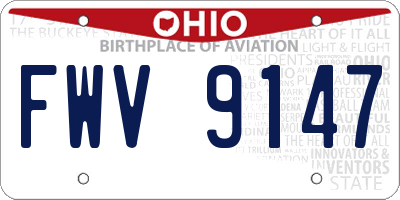 OH license plate FWV9147
