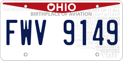 OH license plate FWV9149