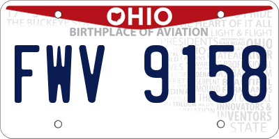 OH license plate FWV9158