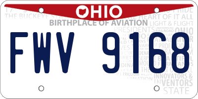 OH license plate FWV9168