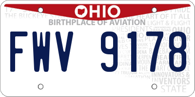 OH license plate FWV9178