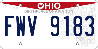 OH license plate FWV9183