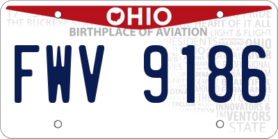 OH license plate FWV9186