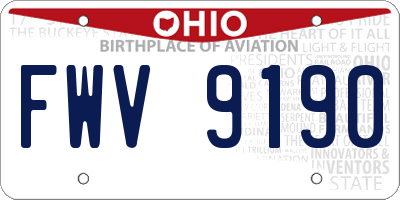 OH license plate FWV9190