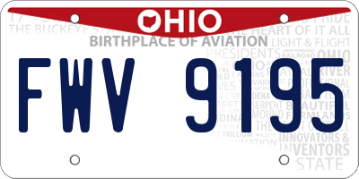 OH license plate FWV9195