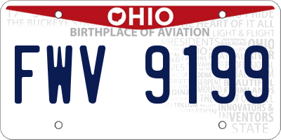 OH license plate FWV9199