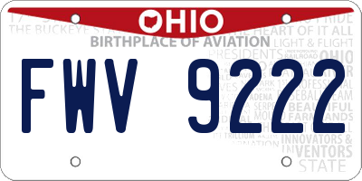 OH license plate FWV9222