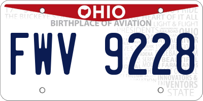 OH license plate FWV9228