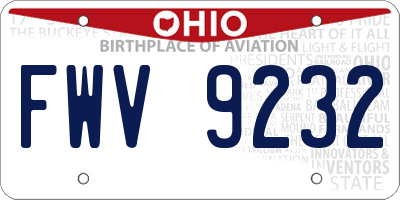 OH license plate FWV9232