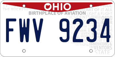 OH license plate FWV9234