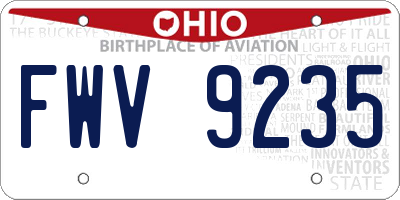 OH license plate FWV9235