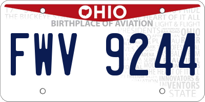 OH license plate FWV9244