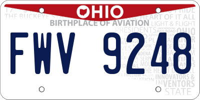 OH license plate FWV9248