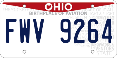 OH license plate FWV9264
