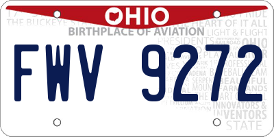 OH license plate FWV9272