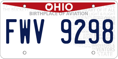 OH license plate FWV9298