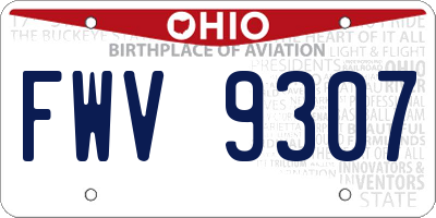 OH license plate FWV9307