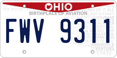 OH license plate FWV9311