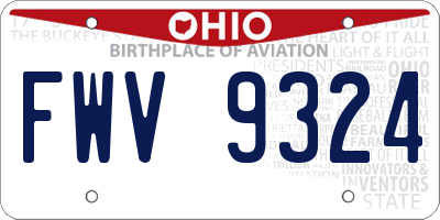 OH license plate FWV9324