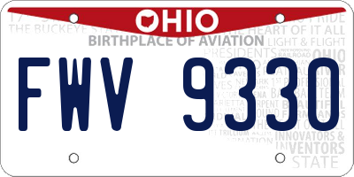 OH license plate FWV9330