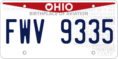 OH license plate FWV9335