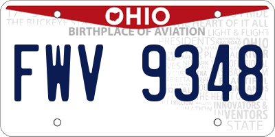 OH license plate FWV9348