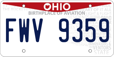 OH license plate FWV9359