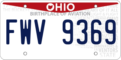 OH license plate FWV9369