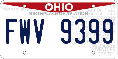 OH license plate FWV9399