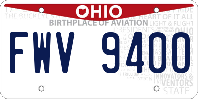 OH license plate FWV9400