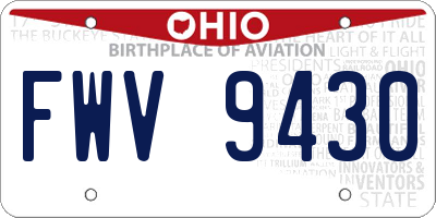 OH license plate FWV9430
