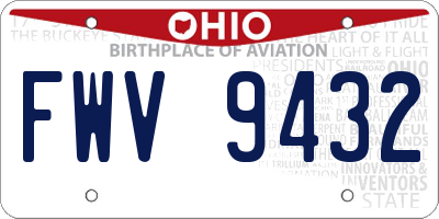 OH license plate FWV9432