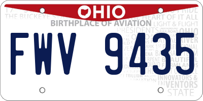 OH license plate FWV9435
