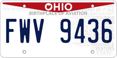 OH license plate FWV9436