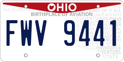 OH license plate FWV9441