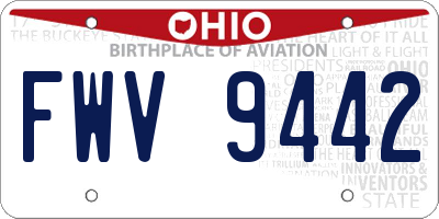 OH license plate FWV9442