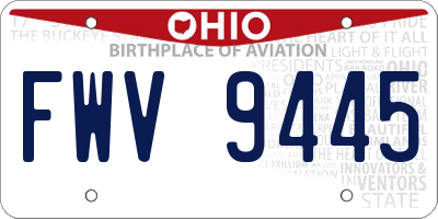 OH license plate FWV9445