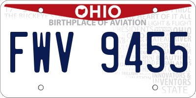 OH license plate FWV9455