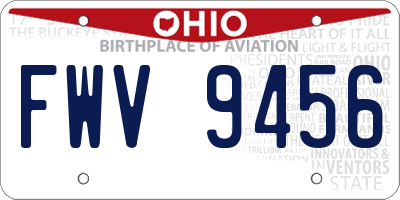 OH license plate FWV9456