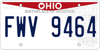 OH license plate FWV9464