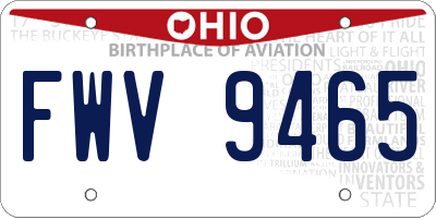 OH license plate FWV9465