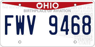OH license plate FWV9468