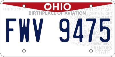 OH license plate FWV9475
