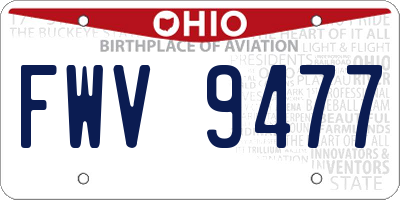 OH license plate FWV9477