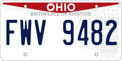 OH license plate FWV9482