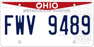 OH license plate FWV9489