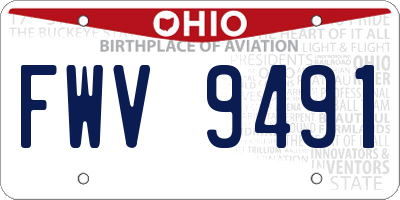 OH license plate FWV9491